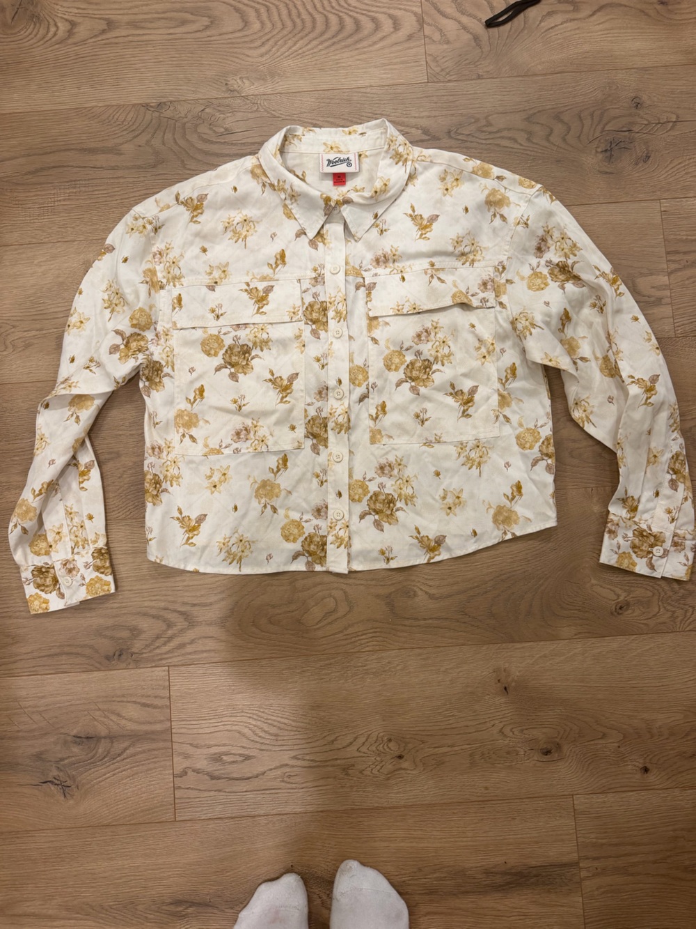Woolrich Women’s Medium Floral Utility Chore Jacket 100% Lyocell Button Front